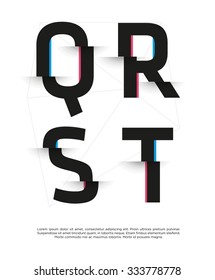 Vector graphic futuristic glitch font