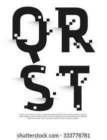 Vector graphic futuristic glitch font