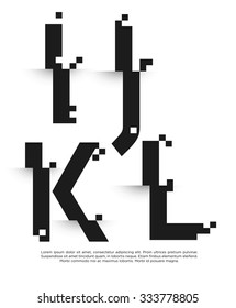 Vector graphic futuristic glitch font