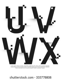 Vector graphic futuristic glitch font