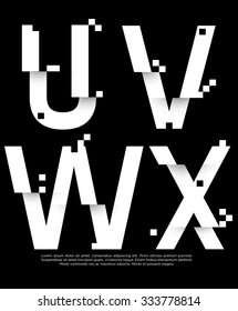 Vector graphic futuristic glitch font