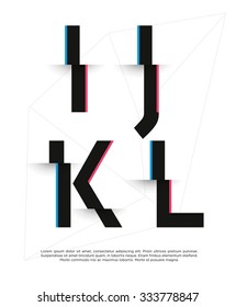 Vector graphic futuristic glitch font