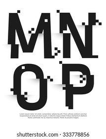 Vector graphic futuristic glitch font