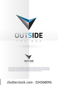 Vector graphic futuristic silver 3D symbol with sample text