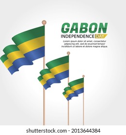 gráfico vector del día de la independencia de Gabón bueno para la celebración del Día de la Independencia de Gabón. diseño plano. diseño de volante.ilustración plana.