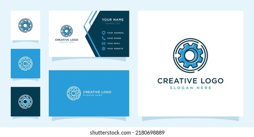 Vector graphic of gear logo design template