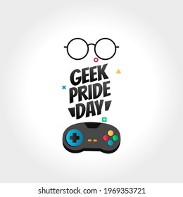 vector graphic of geek pride day good for geek pride day celebration. flat design. flyer design.flat illustration.	