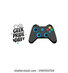 vector graphic of geek pride day good for geek pride day celebration. flat design. flyer design.flat illustration.	