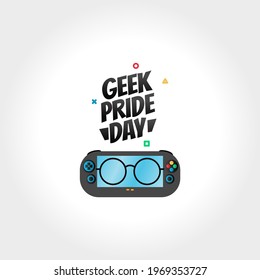 vector graphic of geek pride day good for geek pride day celebration. flat design. flyer design.flat illustration.	