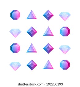 Vector graphic gem illustrations four shapes