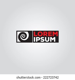 Vector graphic geometric abstract wave shape / symbol with sample text
