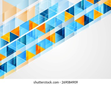Vector graphic of geometric bright triangles. Abstract tech background