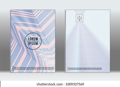 Vector graphic geometric covers with minimalistic pattern for templates, layouts, posters, brochures, catalogs, flyers. Set of placards with minimalistic geometry elements. Design template with lines 