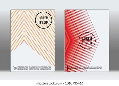 Vector graphic geometric covers with minimalistic pattern for templates, layouts, posters, brochures, catalogs, flyers. Set of placards with minimalistic geometry elements. Design template with lines 