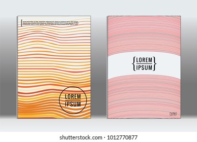 Vector graphic geometric covers with minimalistic pattern for templates, layouts, posters, brochures, catalogs, flyers. Set of placards with minimalistic geometry elements. Design template with lines 