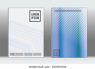 Vector graphic geometric covers with minimalistic pattern for templates, layouts, posters, brochures, catalogs, flyers. Set of placards with minimalistic geometry elements. Design template with lines 