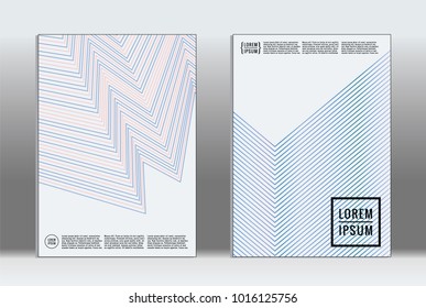 Vector graphic geometric covers with minimalistic pattern for templates, layouts, posters, brochures, catalogs, flyers. Set of placards with minimalistic geometry elements. Design template with lines 