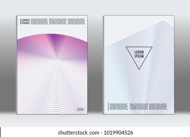 Vector graphic geometric covers with minimalistic pattern for templates, layouts, posters, brochures, catalogs, flyers. Set of placards with minimalistic geometry elements. Design template with lines 