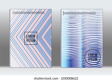 Vector graphic geometric covers with minimalistic pattern for templates, layouts, posters, brochures, catalogs, flyers. Set of placards with minimalistic geometry elements. Design template with lines 
