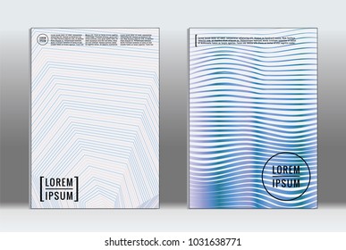 Vector graphic geometric covers with minimalistic pattern for templates, layouts, posters, brochures, catalogs, flyers. Set of placards with minimalistic geometry elements. Design template with lines 