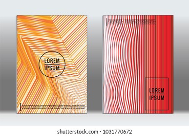 Vector graphic geometric covers with minimalistic pattern for templates, layouts, posters, brochures, catalogs, flyers. Set of placards with minimalistic geometry elements. Design template with lines 