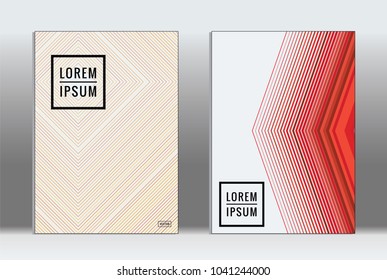 Vector graphic geometric covers with minimalistic pattern for templates, layouts, posters, brochures, catalogs, flyers. Set of placards with minimalistic geometry elements. Design template with lines 