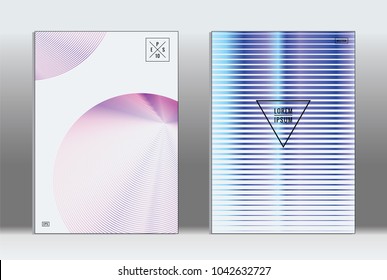 Vector graphic geometric covers with minimalistic pattern for templates, layouts, posters, brochures, catalogs, flyers. Set of placards with minimalistic geometry elements. Design template with lines 