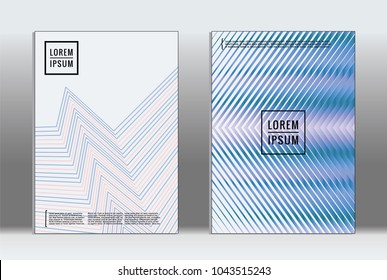 Vector graphic geometric covers with minimalistic pattern for templates, layouts, posters, brochures, catalogs, flyers. Set of placards with minimalistic geometry elements. Design template with lines 