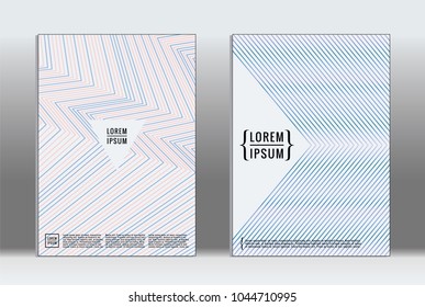 Vector graphic geometric covers with minimalistic pattern for templates, layouts, posters, brochures, catalogs, flyers. Set of placards with minimalistic geometry elements. Design template with lines 