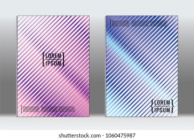 Vector graphic geometric covers with minimalistic pattern for templates, layouts, posters, brochures, catalogs, flyers. Set of placards with minimalistic geometry elements. Design template with lines 