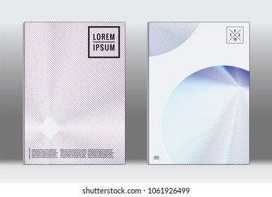 Vector graphic geometric covers with minimalistic pattern for templates, layouts, posters, brochures, catalogs, flyers. Set of placards with minimalistic geometry elements. Design template with lines 