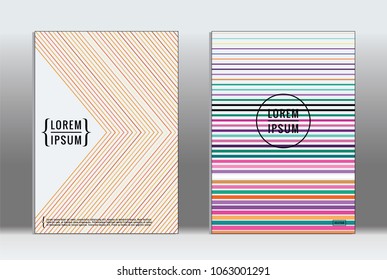Vector graphic geometric covers with minimalistic pattern for templates, layouts, posters, brochures, catalogs, flyers. Set of placards with minimalistic geometry elements. Design template with lines 