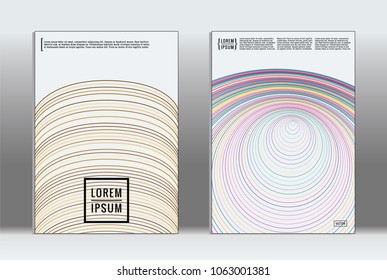Vector graphic geometric covers with minimalistic pattern for templates, layouts, posters, brochures, catalogs, flyers. Set of placards with minimalistic geometry elements. Design template with lines 