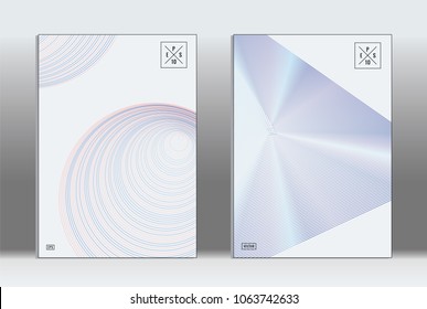 Vector graphic geometric covers with minimalistic pattern for templates, layouts, posters, brochures, catalogs, flyers. Set of placards with minimalistic geometry elements. Design template with lines 