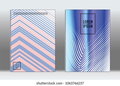 Vector graphic geometric covers with minimalistic pattern for templates, layouts, posters, brochures, catalogs, flyers. Set of placards with minimalistic geometry elements. Design template with lines 