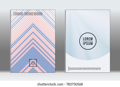 Vector graphic geometric covers with minimalistic pattern for templates, layouts, posters, brochures, catalogs, flyers. Set of placards with minimalistic geometry elements. Design template with lines 