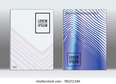 Vector graphic geometric covers with minimalistic pattern for templates, layouts, posters, brochures, catalogs, flyers. Set of placards with minimalistic geometry elements. Design template with lines 