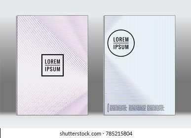 Vector graphic geometric covers with minimalistic pattern for templates, layouts, posters, brochures, catalogs, flyers. Set of placards with minimalistic geometry elements. Design template with lines 