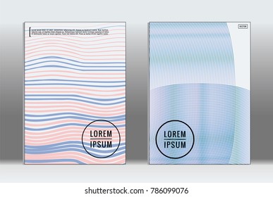 Vector graphic geometric covers with minimalistic pattern for templates, layouts, posters, brochures, catalogs, flyers. Set of placards with minimalistic geometry elements. Design template with lines 
