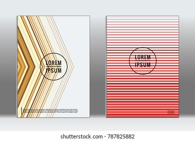 Vector graphic geometric covers with minimalistic pattern for templates, layouts, posters, brochures, catalogs, flyers. Set of placards with minimalistic geometry elements. Design template with lines 
