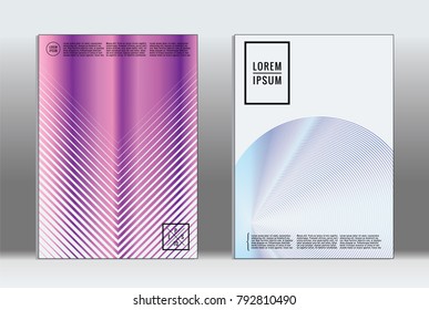 Vector graphic geometric covers with minimalistic pattern for templates, layouts, posters, brochures, catalogs, flyers. Set of placards with minimalistic geometry elements. Design template with lines 