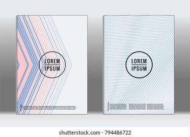 Vector graphic geometric covers with minimalistic pattern for templates, layouts, posters, brochures, catalogs, flyers. Set of placards with minimalistic geometry elements. Design template with lines 