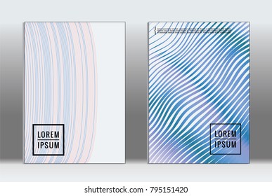 Vector graphic geometric covers with minimalistic pattern for templates, layouts, posters, brochures, catalogs, flyers. Set of placards with minimalistic geometry elements. Design template with lines 