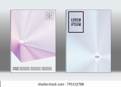 Vector graphic geometric covers with minimalistic pattern for templates, layouts, posters, brochures, catalogs, flyers. Set of placards with minimalistic geometry elements. Design template with lines 