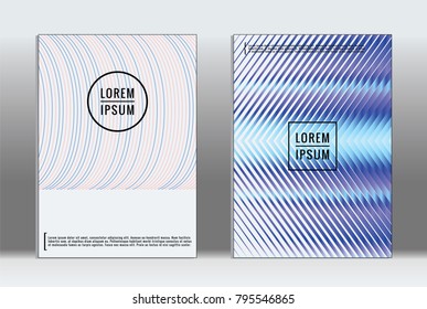 Vector graphic geometric covers with minimalistic pattern for templates, layouts, posters, brochures, catalogs, flyers. Set of placards with minimalistic geometry elements. Design template with lines 