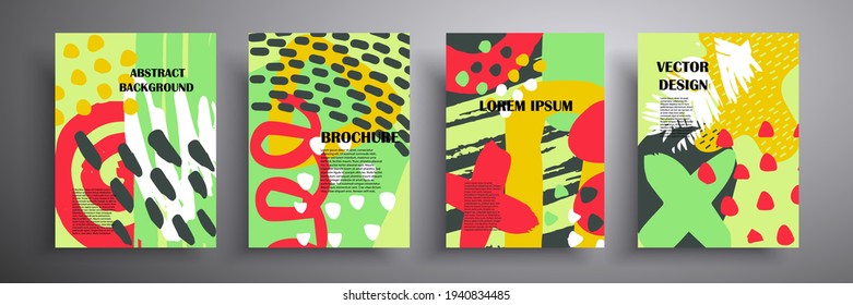 Vector graphic geometric design. A collection of cool colored covers. Abstract forms of composition for book covers, posters, flyers, magazines, business annual reports, music albums.