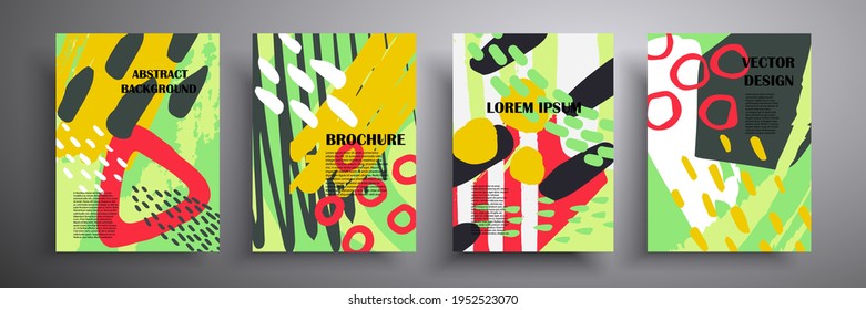Vector graphic geometric design. A collection of cool colored covers. Abstract forms of composition for book covers, posters, flyers, magazines, business annual reports, music albums.