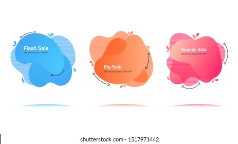 Vector Graphic Geometric flat banners. Modern abstract shapes for sale promotion. Background for graphics sale banner.
