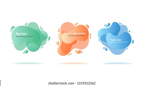 Vector Graphic Geometric flat banners. Modern abstract shapes for sale promotion. Background for graphics sale banner.