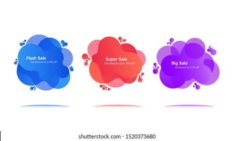 Vector Graphic Geometric flat banners. Modern abstract shapes for sale promotion. Background for graphics sale banner.